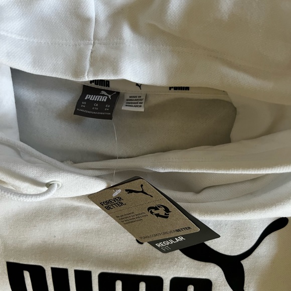 Puma Hooded Sweater White Kangaroo Pocket Regular Fit XXL - Picture 3 of 4